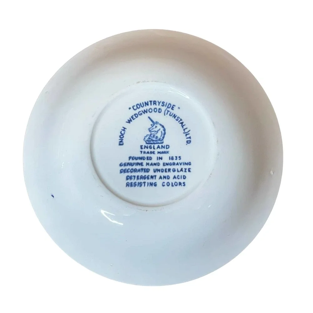 Vintage Enoch Wedgewood Countryside Small Bowl Blue White‎ 5